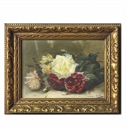 Dominique Rozier (1840-1901) “Still Life with Flowers”