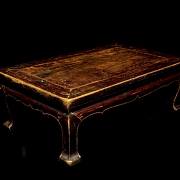 Mesa baja de té de madera, s.XIX-XX
