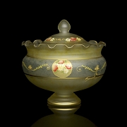 Enamelled glass bonbonniere, 20th century - 2