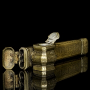 Ottoman travel inkwell with pen holder, 19th century - 4