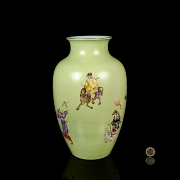 Glazed porcelain vase “Eight Immortals,” with Qianlong seal