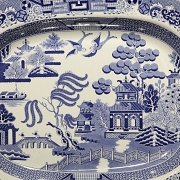 Three Willow Pattern trays, 19th century