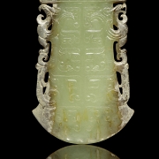 Ceremonial yellow jade plaque “Mythical Beasts,” Han dynasty