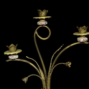 Candelabros de bronce y cerámica, segunda mitad s. XX