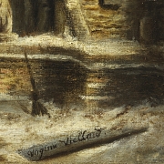 Virginie Viellard (19th-20th century) ‘Monks in the cloister in winter’