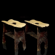 Pareja de taburetes de estilo morisco, para Liberty & Co., circa 1900–1910