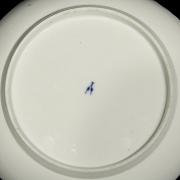 Pair of glazed ceramic plates, Meissen brand, 19th century