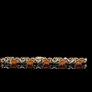 Pulsera de oro amarillo con granates espesartita