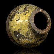 Antigua vasija de cerámica vidriada, Asia. - 4