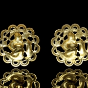 Pareja de botones de metal dorado, dinastía Liao