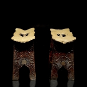 Pareja de taburetes de estilo morisco, para Liberty & Co., circa 1900–1910