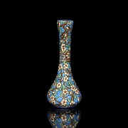 Longwy, glazed ceramic vase ‘Branch in bloom’, 20th century
