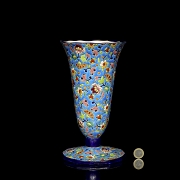 Longwy, glazed ceramic vase ‘Flowers’, 20th century