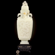 Jarrón de jade blanco de Hetian 