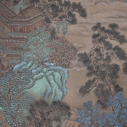 Chinese painting ‘Palaces Among Mountains’, signed Li Shida
