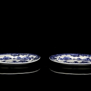 一对荷兰瓷托盘,出自 Petrus Laurentius Regout 之手,19 世纪