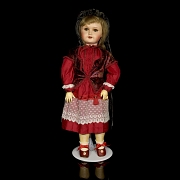 Muñeca de cartón piedra y madera de la SFBJ, París, Francia, c. 1920-1930
