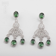 Aderezo de Fallera verde Esmeralda y plata Rodiado - 2