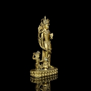 Grupo escultórico de bronce dorado 