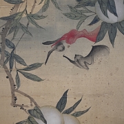 Chinese painting “Peaches and bats,” signed Dong Gao