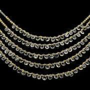 Collar de aguamarina en plata dorada, estilo Victoriano