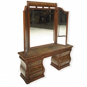 Mueble tocador de madera de palma de nogal - 12