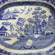Pair of Willow Pattern trays, ‘Improved Stoneware’, 19th-20th century
