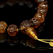 Pulsera de cuentas de ambar, dinastía Qing