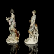 Pair of porcelain figures, ‘Asia and Europe’, 19th century