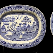 四只柳叶纹托盘,石质陶器,斯塔福德郡,十九世纪