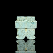 Ornamento de turquesa tallada, dinastía Qing