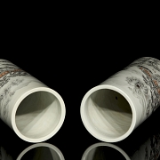 Pair of vases “Landscape with poem”, Qing dynasty - 3