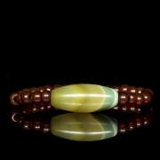 Pulsera con Dzi y cuentas de ágata, dinastía Liao