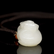 White jade pendant, “Coiled Dragon,” 20th century - 2