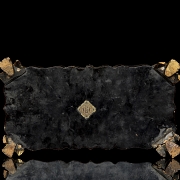 Chinese lacquered wooden game box, late 19th century