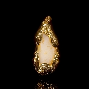 Colgante de plata dorada y jade, dinastía Qing