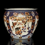 Chinese glazed porcelain fishbowl, “Flowers and Birds,” 20th century