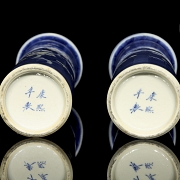 Pareja de jarrones tubulares