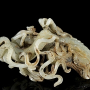 Pareja de tallas de jade blanco 