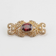 Aderezo de Fallera rojo Rubí y dorado - 6