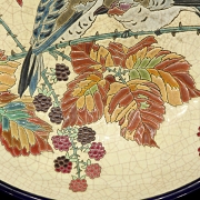 Longwy, glazed ceramic plate ‘Birds’, early 20th century