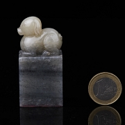 Sello rectangular de jade de Hetian