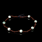 Collar de cuentas de ágata y liulí, dinastía Qing