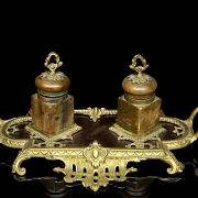 Stone and bronze scribe's desk, 19th century