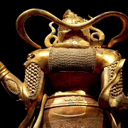 Magnificent bronze figure of ‘Guăng Mù Tiān wáng, Heavenly King’, Ming dynasty