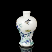 Meiping vase with doucai enamels, ‘Landscape’, with Yongzheng mark