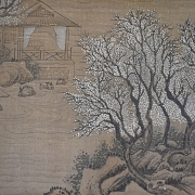 Chinese painting ‘Landscape with Plum Blossoms’, signed Yun Shouping