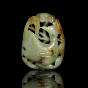 Carved jade pendant ‘Bird with branches’, Qing dynasty