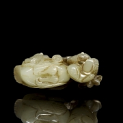 Jade figure ‘Children and Goose’, Qing dynasty
