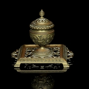 Escribanía de bronce estilo neobarroco, s.XX - 2